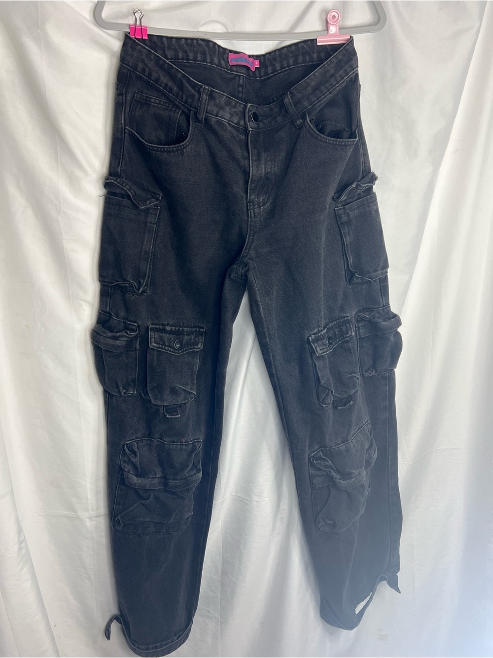 Edikted Black Multi-Pocket Cargo Pants